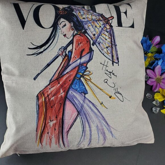 Mulan Princess Accent Pillowcase Sham Throw Pillow Cushion Cover Home Decor - Picture 9 of 11
